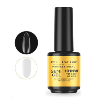 Elixir Professional Semi Gel 101 Top Coat No Wipe για Ημιμόνιμο Βερνίκι Νυχιών 15ml