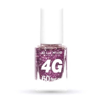 Elixir Fast Dry 60sec Nail Polish Βερνίκι Νυχιών No 209 Διαφανές με Έντονο Ροζ Μωβ & Πολύχρωμο Glitter 13ml