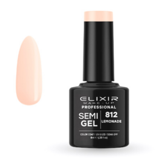 Elixir Professional Semi Gel Ημιμόνιμο Βερνίκι Νυχιών 812 Lemonade Φωτεινό Ροζ Nude 8ml