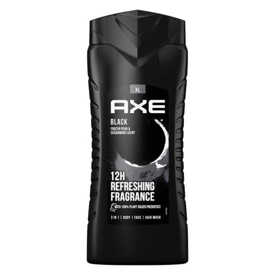 Axe Black 3 in 1 Body, Face & Hair Wash 12H Long Lasting Fragrance 400ml