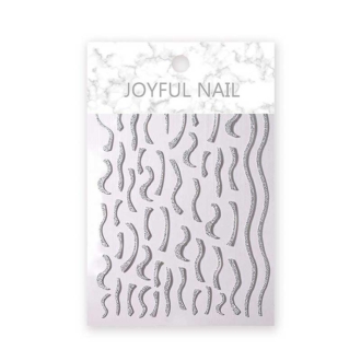 WD Nail Stickers Silver Διακοσμητικά Αυτοκόλλητα Νυχιών Ευκαμπτά Ασημί