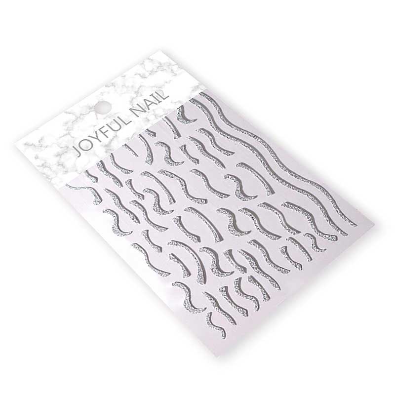 WD Nail Stickers Silver Διακοσμητικά Αυτοκόλλητα Νυχιών Ευκαμπτά Ασημί