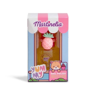 Martinelia Yummy Nail Polish Set Βερνίκι Νυχιών 5ml Κίτρινο Ημιδιάφανο με Γκλίτερ & Δαχτυλίδι Ανανάς