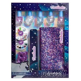 Martinelia Galaxy Dreams Nail Set & Cosmetic Bag Βερνίκια Νυχιών 5 Χ 4ml, 2 Διαχωριστές Δακτύλων, Λίμα, Cosmetic Bag & Διακοσμητικά Stickers & Strass