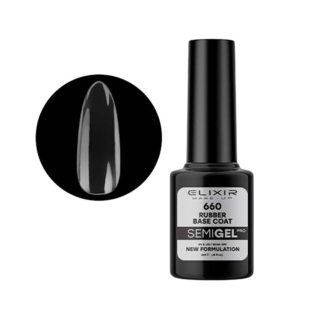 Elixir Professional Semi Gel 660 Rubber Base Coat για Ημιμόνιμο Βερνίκι Νυχιών 5ml