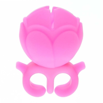 W&D Silicone Nail Polish Holder - Δαχτυλίδι Σιλικόνης Στήριξης Βερνικιού Ροζ