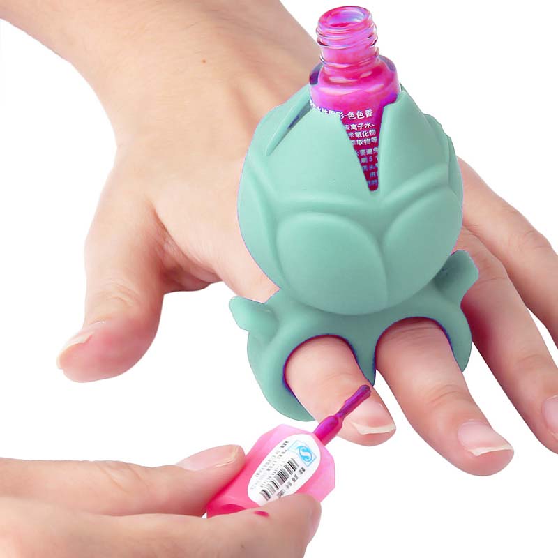 W&D Silicone Nail Polish Holder - Δαχτυλίδι Σιλικόνης Στήριξης Βερνικιού Πράσινο