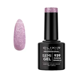 Elixir Professional Semi Gel Ημιμόνιμο Βερνίκι Νυχιών 939 Muriva Sparkle Μεταλλικό Λιλά Συμπαγές Shimmer 8ml