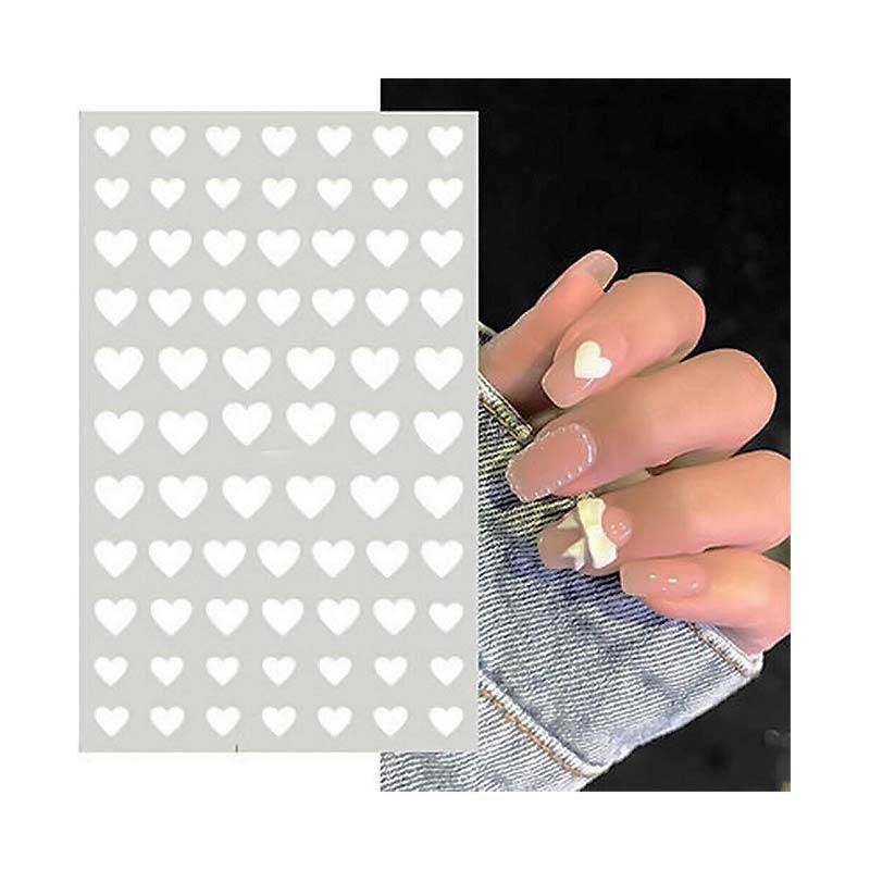 Joyful Nail Stickers White Hearts 1042 Διακοσμητικά Αυτοκόλλητα Νυχιών Καρδούλες Λευκές