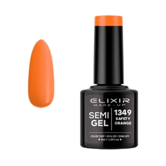 Elixir Professional Semi Gel Ημιμόνιμο Βερνίκι Νυχιών 1349 Safety Orange Σομόν Πορτοκαλί 8ml