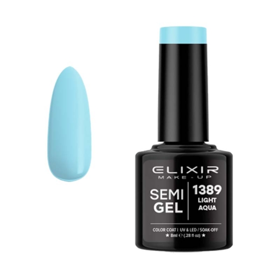 Elixir Professional Semi Gel Ημιμόνιμο Βερνίκι Νυχιών 1389 Light Aqua Γαλαζοπράσινο 8ml