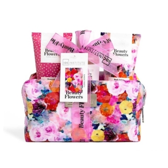 IDC Beauty Flowers Cosmetic Bag GiftSet Shower Gel 100ml, Shampoo 70ml, Body Lotion 70ml & Cosmetic Bag Floral