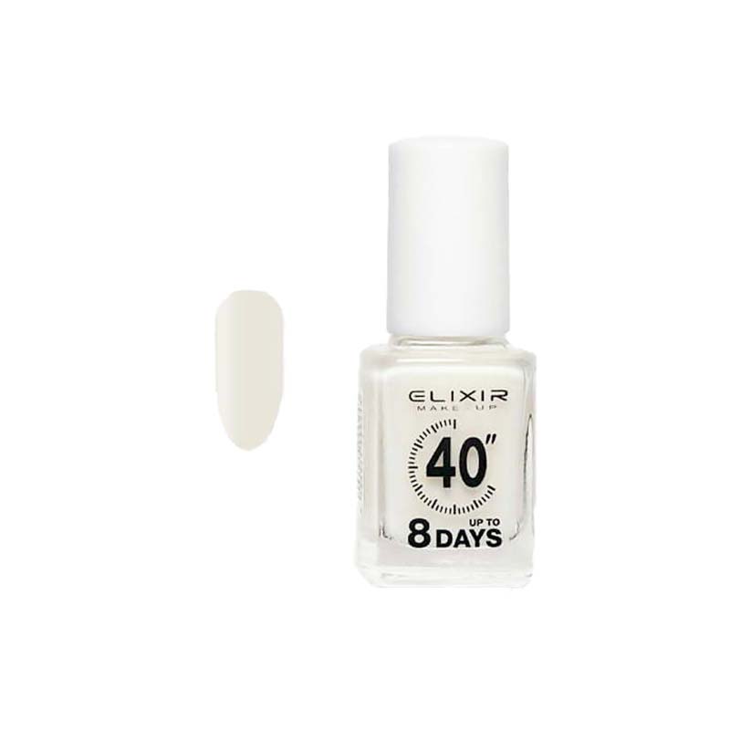 Elixir Fast Dry 40sec Nail Polish Βερνίκι Νυχιών Διάρκειας 8 ημερών 004 Milky White Γαλακτερό 13ml