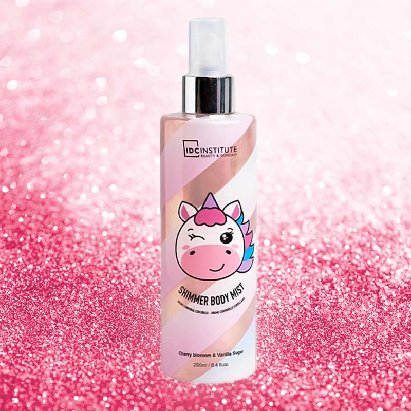 IDC Institute Unicorn Shimmer Body Mist Spray Cherry Blossom & Vanilla Sugar Σπρέι Σώματος με Shimmer 250ml