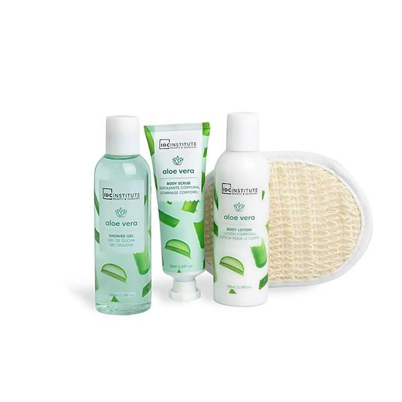 IDC Institute Aloe Vera Series Gift BOX 4Pcs - Σετ Περιποίησης Σώματος 23 x 18 x 3,5cm