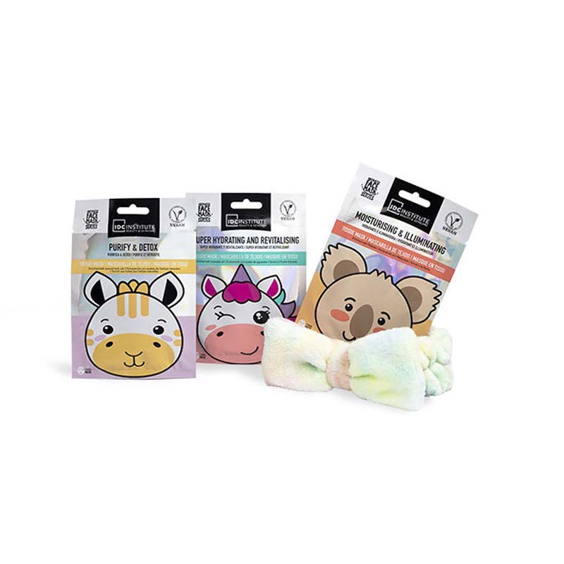 IDC Animated Tissue Face Mask Trio Set & Headband 27,5 x 26 x 3,4cm