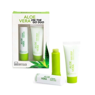 IDC Institute Aloe Vera On The Go Duo Set Pocket Size Lip Balm 4gr & Hand Cream 18gr