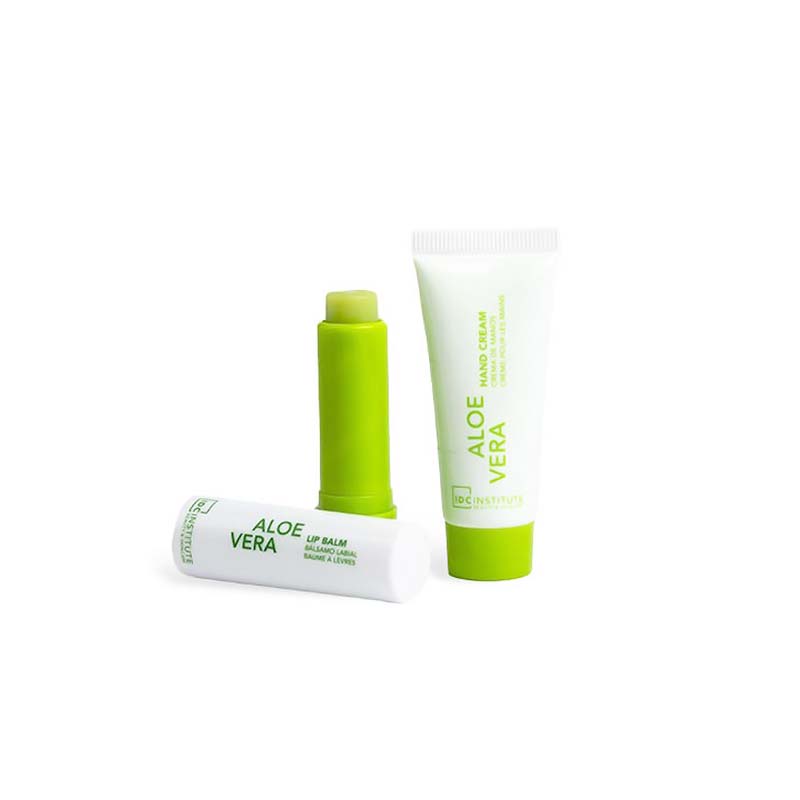 IDC Institute Aloe Vera On The Go Duo Set Pocket Size Lip Balm 4gr & Hand Cream 18gr