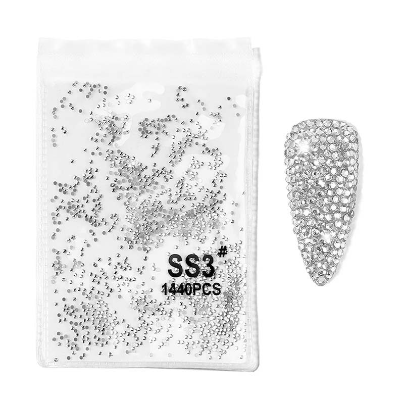 WD Micro Crystalized Rhine Stones Διακοσμητικά Στρας Νυχιών Silver SS3 1440pcs