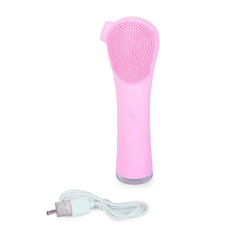 Inshimanjia Hand Held Electric Facial Cleaning & Massaging Brush Double Sided LSM-616 Ηλεκτρικό Βουρτσάκι Σιλικόνης για Καθαρισμό και Μασάζ Προσώπου Ροζ