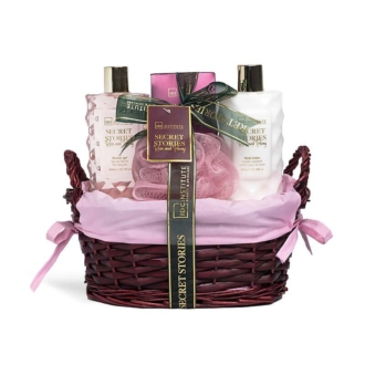 IDC Secret Stories Rose & Peony 4 pcs Basket Σετ Δώρου - Περιποίησης W26x H24 x D16 cm