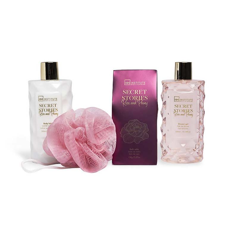 IDC Secret Stories Rose & Peony 4 pcs Basket Σετ Δώρου - Περιποίησης W26x H24 x D16 cm