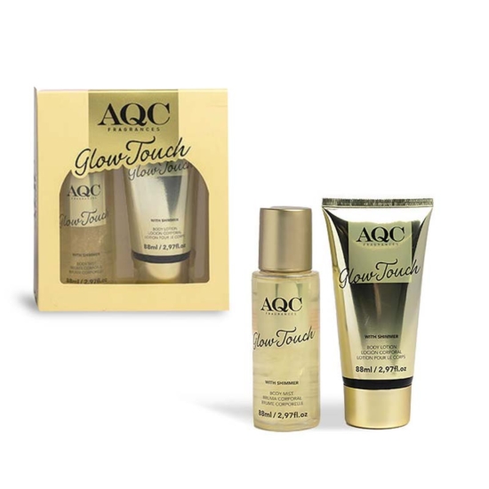 AQC Glow Touch Shimmer Set Gold Body Lotion 88ml & Body Mist 88ml Γλυκό Τροπικό Άρωμα