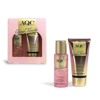 AQC Glow Touch Shimmer Set Pink Body Lotion 88ml & Body Mist 88ml Ξυλώδες Γλυκό Άρωμα