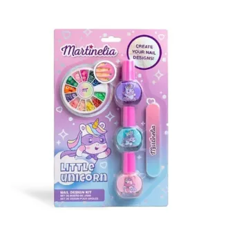 Martinelia Little Unicorn Nail Design Kit Βερνίκια Νυχιών 3 x 4ml, Λίμα Νυχιών & Αυτοκόλλητα 3D