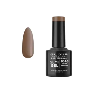 Elixir Professional Semi Gel Ημιμόνιμο Βερνίκι Νυχιών 1043 Dark Almond Σοκολατί Μπεζ 8ml