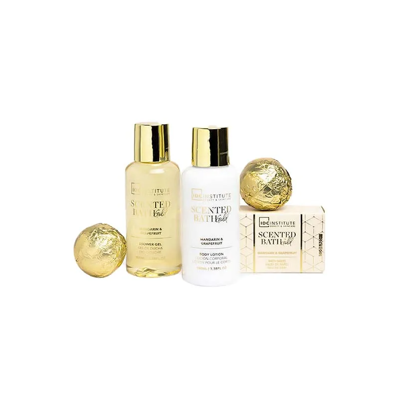 IDC Scented Bath Gold 5 Pcs Gift Box - Σετ Περιποίησης 22 x 15 x 4.5cm