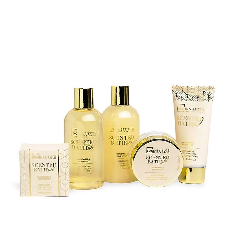 IDC Scented Bath Gold 5 Pcs Gift Box - Σετ Περιποίησης 21 x 25 x 6cm