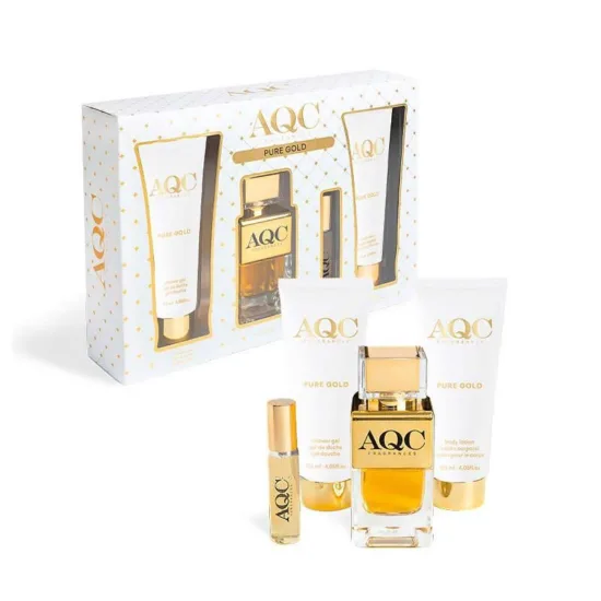 AQC Fragraces Pure Gold Perfume Set 4pcs 30 x 21 x 6cm