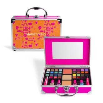 IDC Magic Studio Pretty Girl Face & Nail Case Βαλιτσάκι Μακιγιάζ Πορτοκαλί Φούξια 25 x 16 x 8,5cm