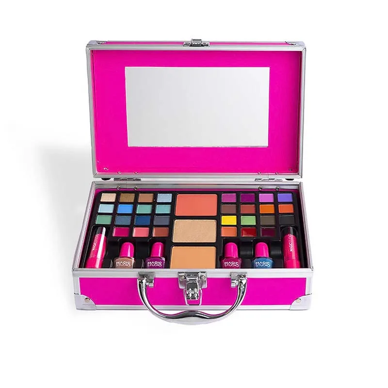 IDC Magic Studio Pretty Girl Face & Nail Case Βαλιτσάκι Μακιγιάζ Πορτοκαλί Φούξια 25 x 16 x 8,5cm