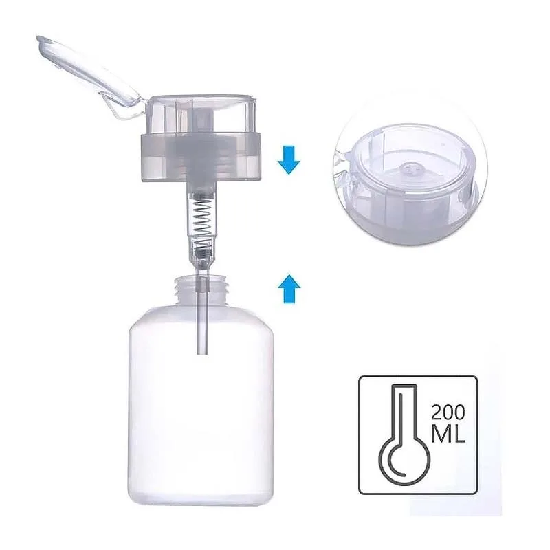 WD Bottle with Pump Dispenser - Κενό Πλαστικό Μπουκαλάκι με Αντλία Pump 200ml Milky White